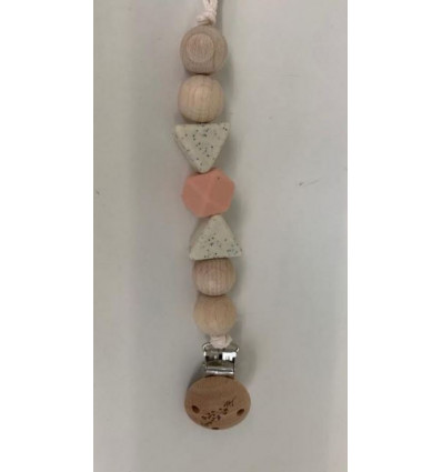 PACIFIER STRING BOW BLUSH PALE PINK 20
