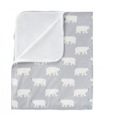 BLANKET COT/VELOURS100X150 POLAR BEAR 21