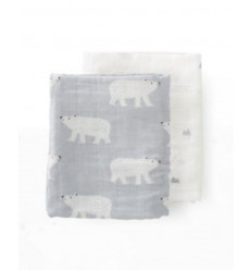 SWADD SET 2 ST. 70X60CM POLAR BEAR 233