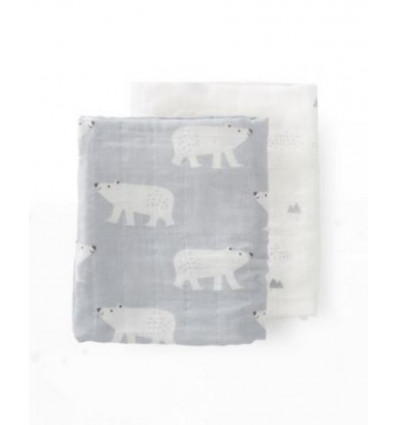 SWADD SET 2 ST. 70X60CM POLAR BEAR 233