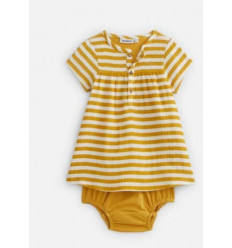 COCON ROBE CREPE JAUNE+BLOOMER BIO 1M