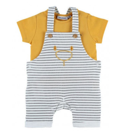 COCON SET 2 PCS SALOPETTE RAYEE BIO 12M