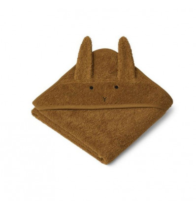 ALBERT HOODED TOWEL RABBIT OLIVE GRN 202