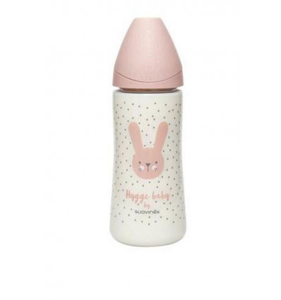 FLES PA SIL 360ML PINK RABBITS 241