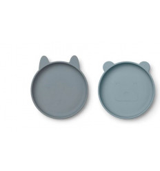 OLIVIA PLATE 2 PACK BLUE MIX 21