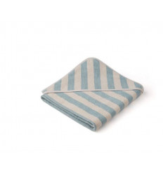 LOUIE HOODED TOWEL Y/D STRIPE SEA 202