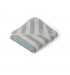 ALBA HOODED TOWEL Y/D STRIPE SEA 202