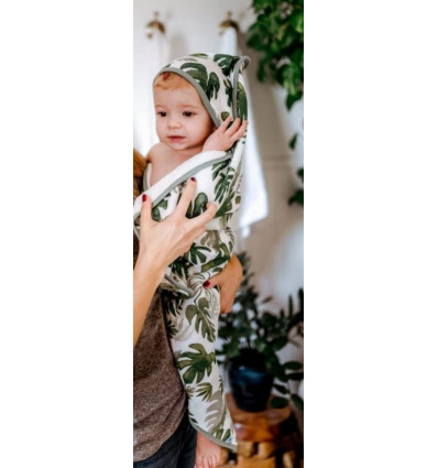 COTTON HOODED TOWEL&CLOTH TROPIC.LEAF 22