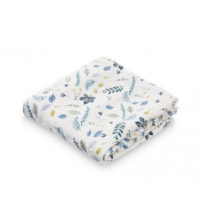 MUSLIN CLOTH 2P PRESSED LEAVES BLUE 21