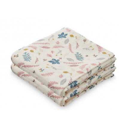 MUSLIN CLOTH 2P PRESSED LEAVES ROSE 21
