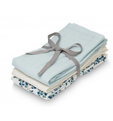 MUSLIN CLOTH 3P FIORI/L.BLUE/CREMEWHI 21