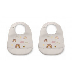 TILDA SILICONE BIB 2 PACK RAINBOW 202