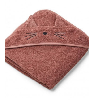 ALBERT HOODED TOWEL CAT DARK ROSE 202
