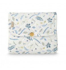 CHANGING MAT QUILTED LEAVES BLUE 21