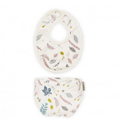 DOLLS BIB & DIAPER LEAVES ROSE 21