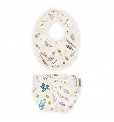 DOLLS BIB & DIAPER LEAVES ROSE 21