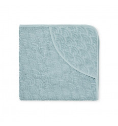 TOWEL BABY HOODED GOTS PETROLEUM 21