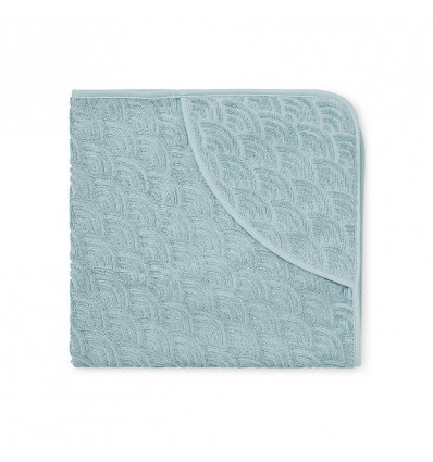 TOWEL BABY HOODED GOTS PETROLEUM 21