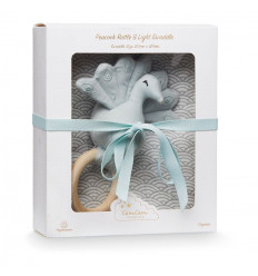 GIFT BOX SWADDLE+RATTLE GRY WAVE MED 21