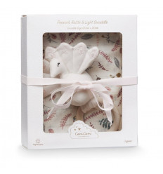 GIFT BOX SWADDLE+RATTLE LEAVES ROSE 21