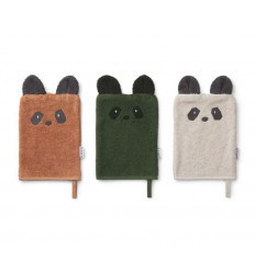 SYLVESTER WASHCLOTH 3-PACK PANDA MIX 202