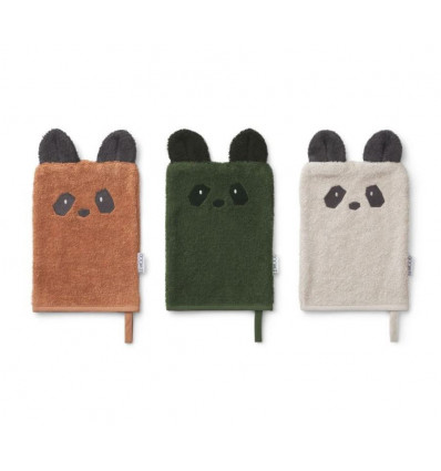 SYLVESTER WASHCLOTH 3-PACK PANDA MIX 202