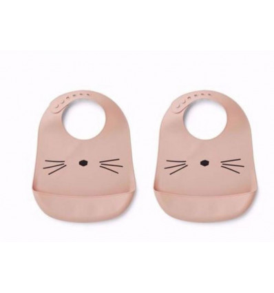 TILDA SILICONE BIB 2 PACK CAT ROS 202