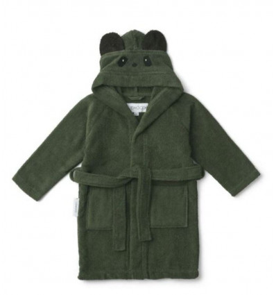 LILY BATHROBE PANDA HUNTER GRN 1-2Y 202