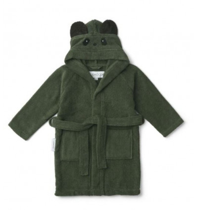 LILY BATHROBE PANDA HUNTER GRN 3-4Y 202