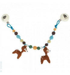CROCHET PRAM CHAIN DEER TURQ. 62