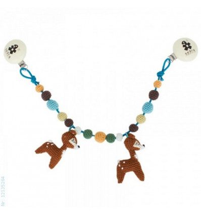 CROCHET PRAM CHAIN DEER TURQ. 62