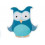 PRINTED CUSHION S OWL BLUE 62