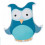 PRINTED CUSHION L OWL BLUE 62