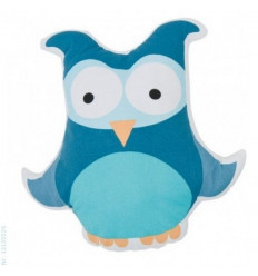 PRINTED CUSHION L OWL BLUE 62
