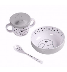 FIRST MEAL HAPPY DOTS GREY 21