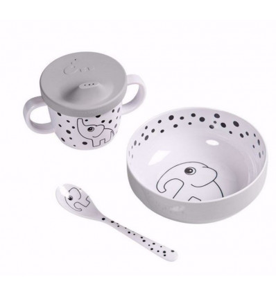 FIRST MEAL HAPPY DOTS GREY 21