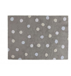 RUG TRICOLOR POLKA DOTS GREY-PINK 22