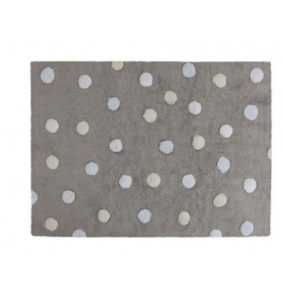 RUG TRICOLOR POLKA DOTS GREY-PINK 22