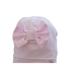 G BONNET KNITTED XL BOW PINK
