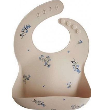 SILICONE BIB PATTERN LILAC FLOWERS 24