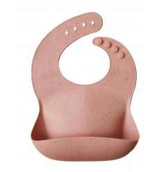 SILICONE BIB PATTERN PEACH TERRAZZO 24