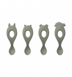 LIVA SILICONE SPOON 4-PACK FAUNE GRN 202