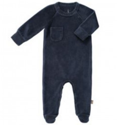 PYJAMA VELOURS FEET INDIGO NEWBORN 25
