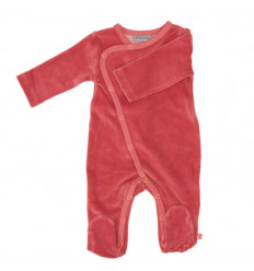 JUMPSUIT FEET OLD ROSE VELOURS 62-68 20