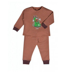 MEISJES PYJAMA ROEST-BEI STRIPES 12M 201