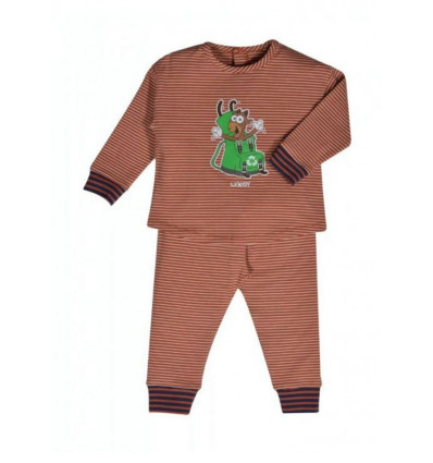 MEISJES PYJAMA ROEST-BEI STRIPES 12M 201