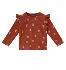ART RUFFLE SHOULDER TOP RUST 110/116 201