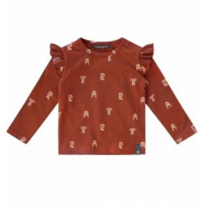 ART RUFFLE SHOULDER TOP RUST 110/116 201