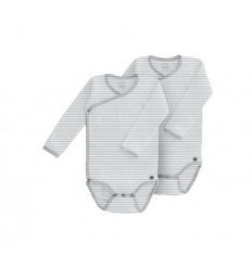 NEWBORN BODY LM GRIJS/WIT STRIPES 1M 202