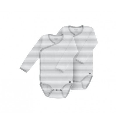 NEWBORN BODY LM GRIJS/WIT STRIPES 1M 202